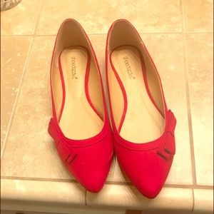 Red Shoe Dazzle Flats